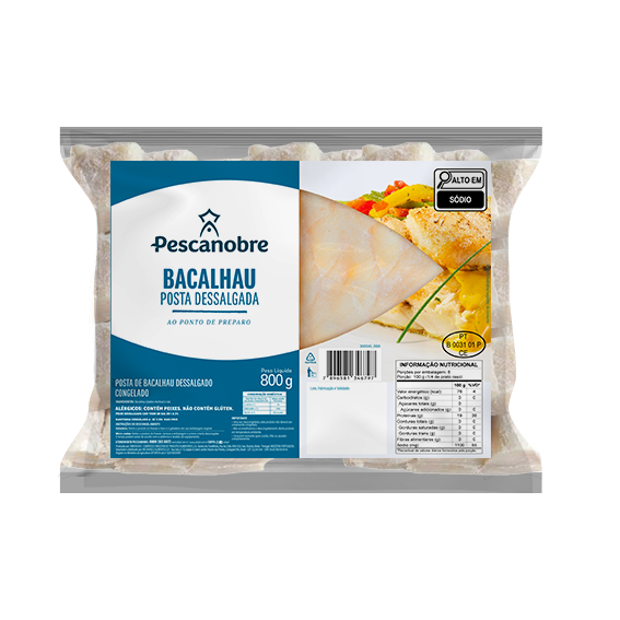 03-001.545 BACALHAU POSTA MORHUA 800G 