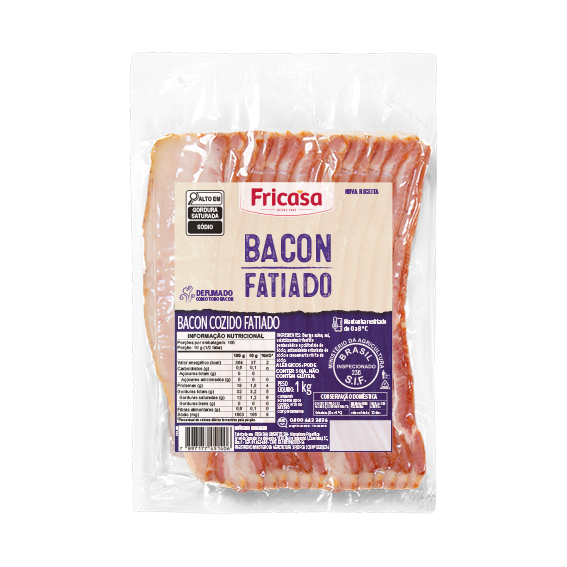 00-105.140 5140 BACON FATIADO 1KG CX 6KG FRIC PEÇA VARIAVEL - FRICASA