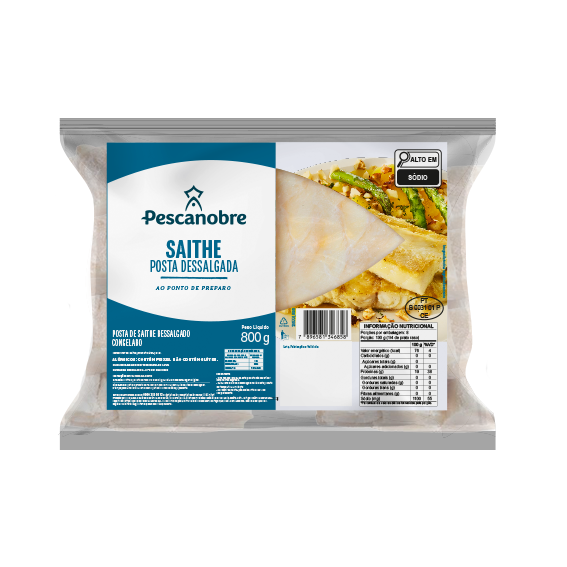 03-001.550 BACALHAU POSTA SAITHE 800G 9,6KG