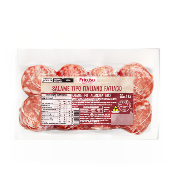 00-105.163 SALAME ITALIANO FAT 1K CX 4KG FRIC PACOTE 1 KG